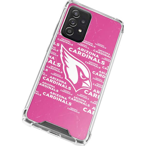 NFL Arizona Cardinals Pink Blast Galaxy A72 5G Clear Case